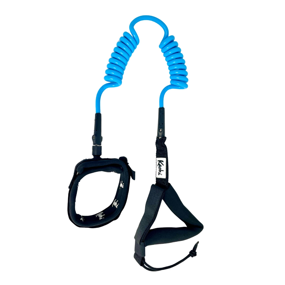 sup wing wing foil leash double coil prone ankle calf cuff surfing hydro foil downwind