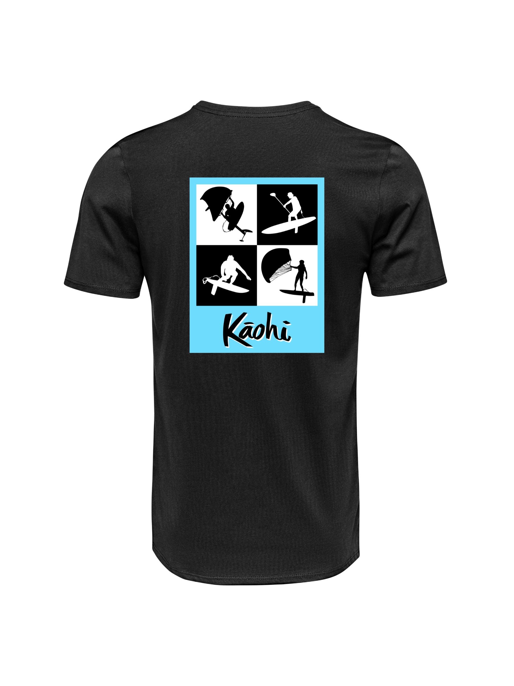 kaohi leash foil foiling shirt wing down wind prone paddle hood river maui parawing wind river swell waves shirt black double coil INVIZ