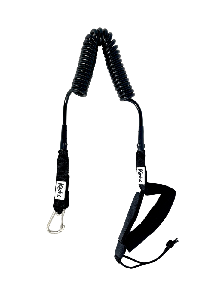 harness leash waist belt sup wing wing foil leash double coil prone ankle calf cuff surfing hydro foil downwind kaohi anchorman