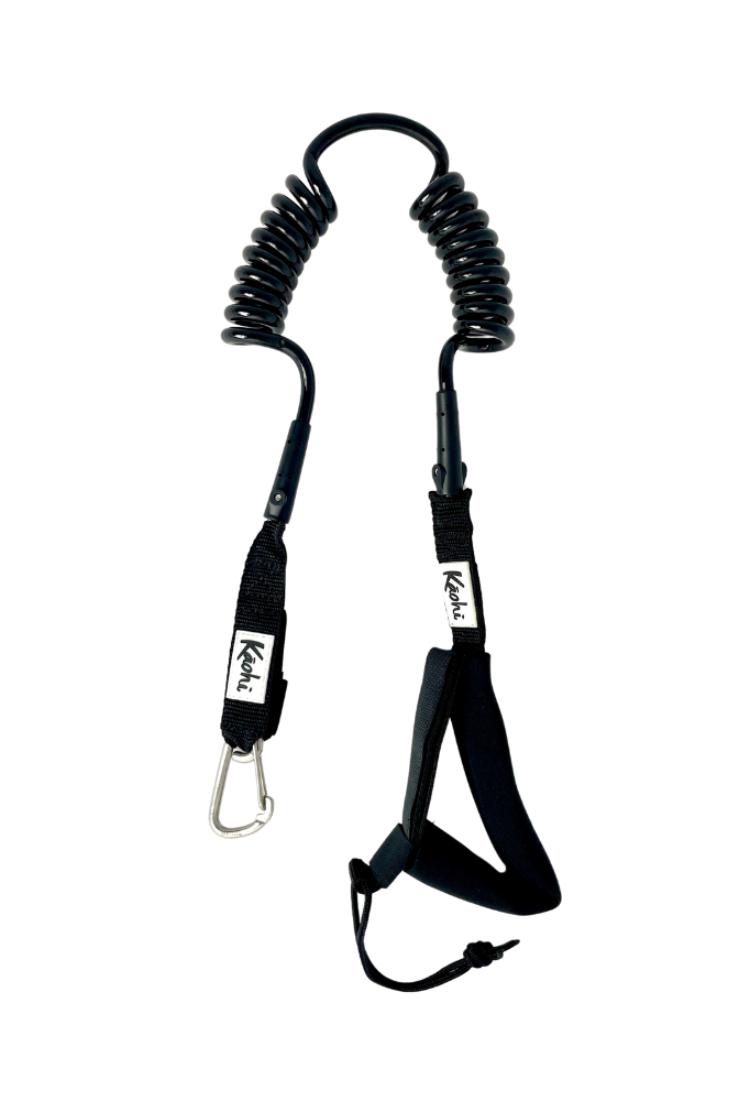 harness leash waist belt sup wing wing foil leash double coil prone ankle calf cuff surfing hydro foil downwind kaohi anchorman