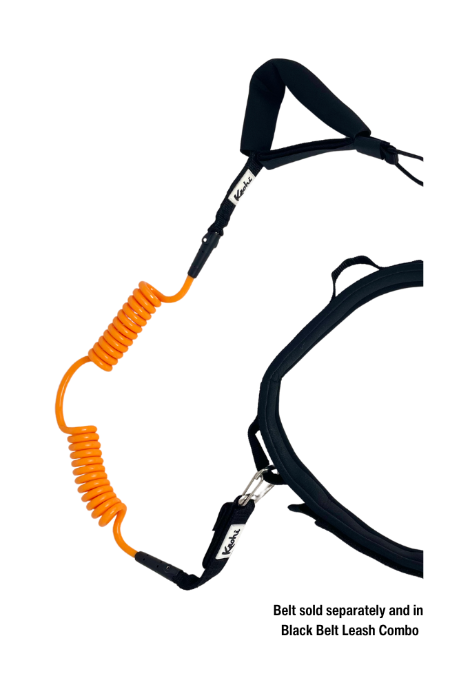harness leash waist belt sup wing wing foil leash double coil prone ankle calf cuff surfing hydro foil downwind kaohi anchorman belt