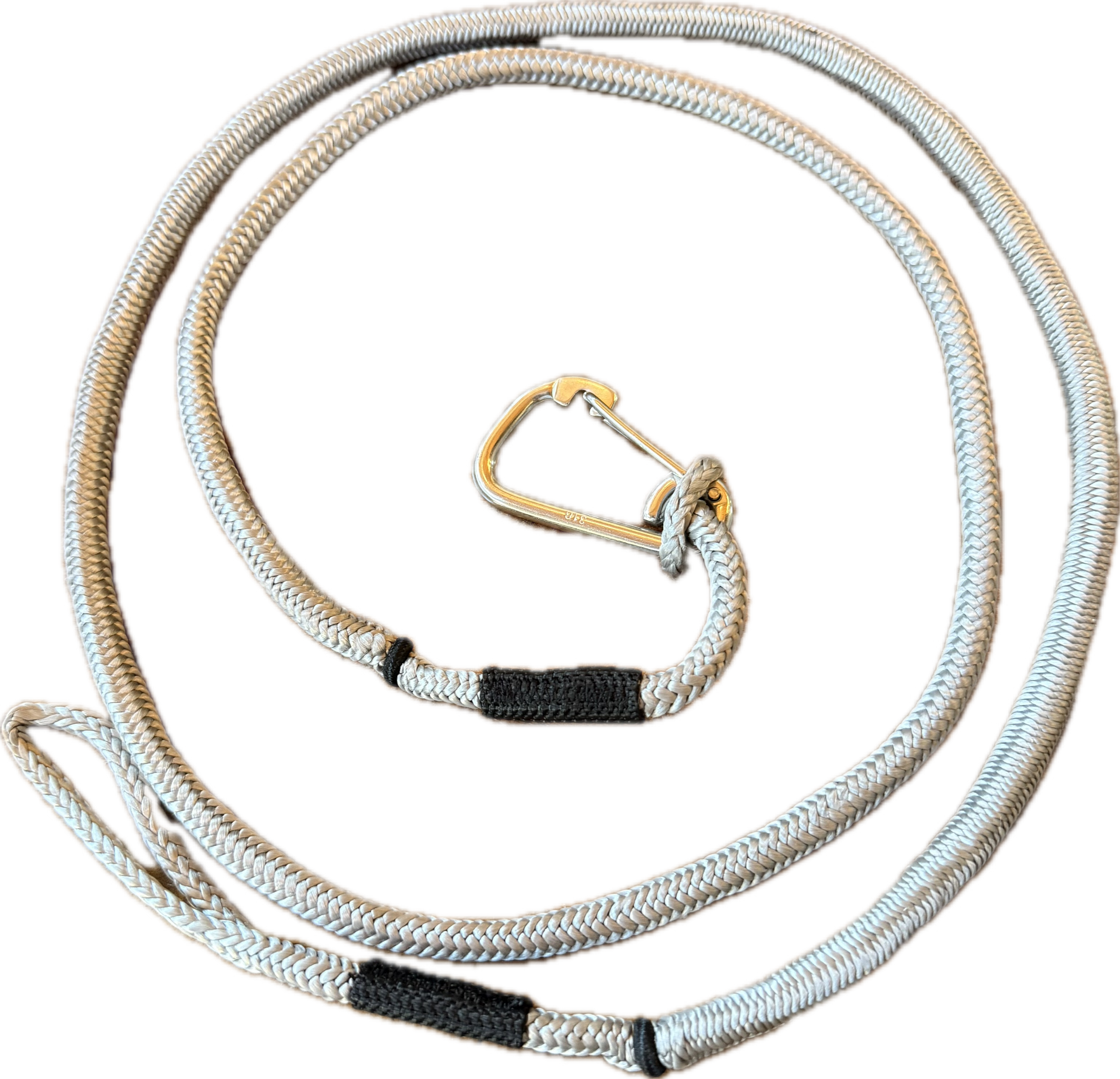 Dyneema style bungee wing foiling leash 5' carabiner and loop harness or belt connection wing leash foil winging wind sports