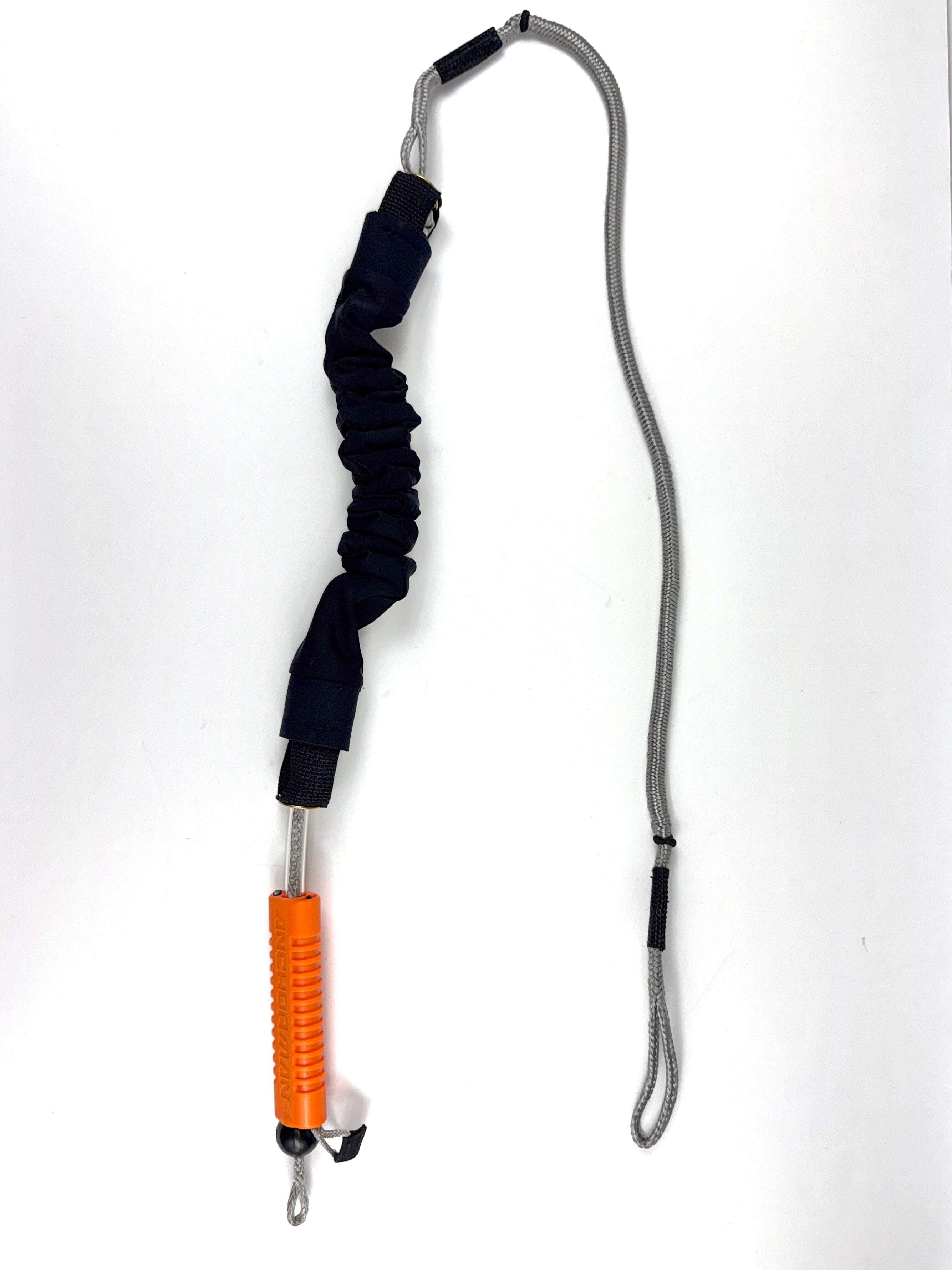 kaohi quick release leash combo for surf foil winging wing prone sup downwind downwinding down wind foiling surfing big waves safety leashes ocean foil assist foil drive efoil e foil surfing waist belt harness connection INVIZ coil cover double coil continuous coil straight