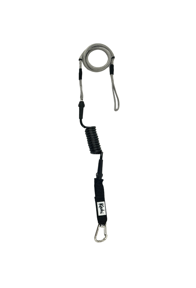 INVIZ leash downwind down wind calf cuff foil hydrofoil stand up paddle sup surf surfing wingfoil wing prone maui hood river dyneema bungee polyurethane