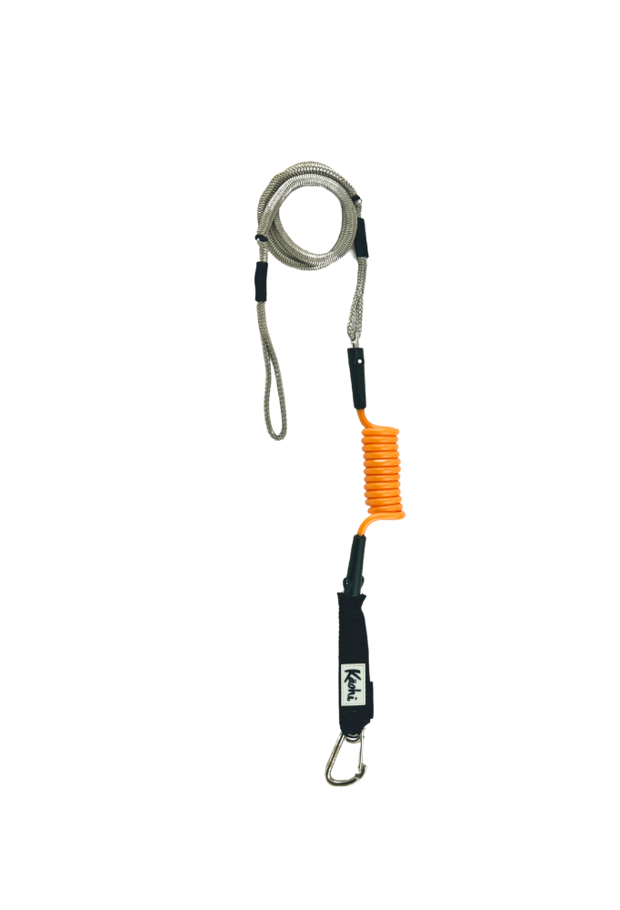 INVIZ leash downwind down wind calf cuff foil hydrofoil stand up paddle sup surf surfing wingfoil wing prone maui hood river dyneema bungee polyurethane