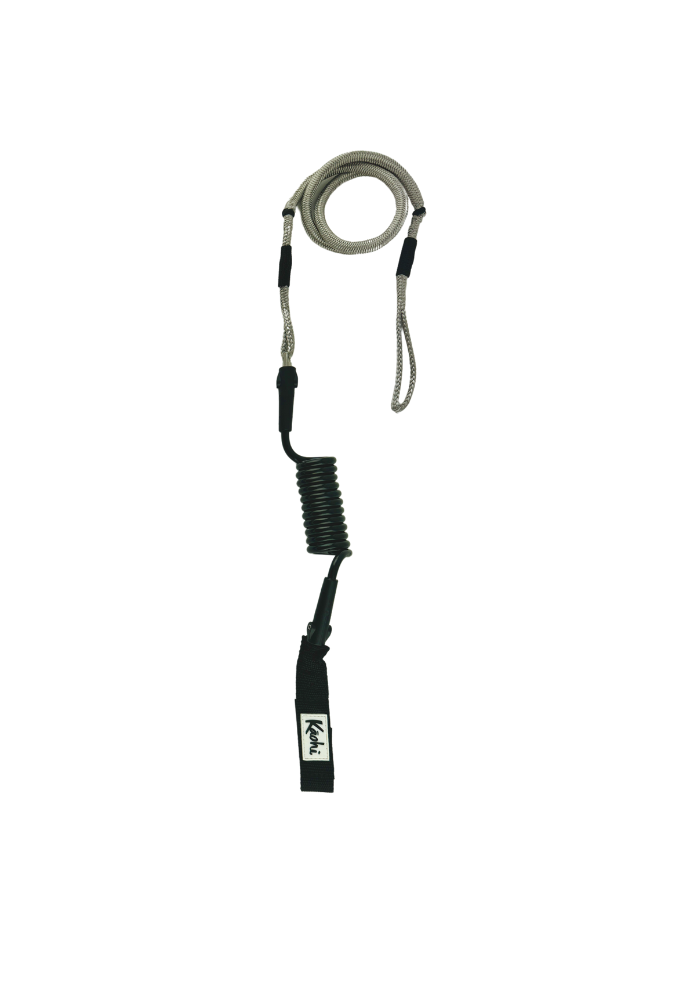 INVIZ leash downwind down wind calf cuff foil hydrofoil stand up paddle sup surf surfing wingfoil wing prone maui hood river dyneema bungee polyurethane waist belt harness black belt Kaohi