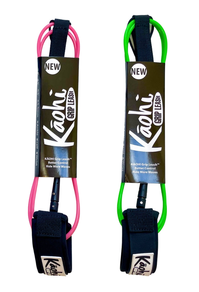 Kaohi Surf foil leash 4 5 6 foot 5.5mm 7mm ankle calf cuff straight surfing pink neon green comps