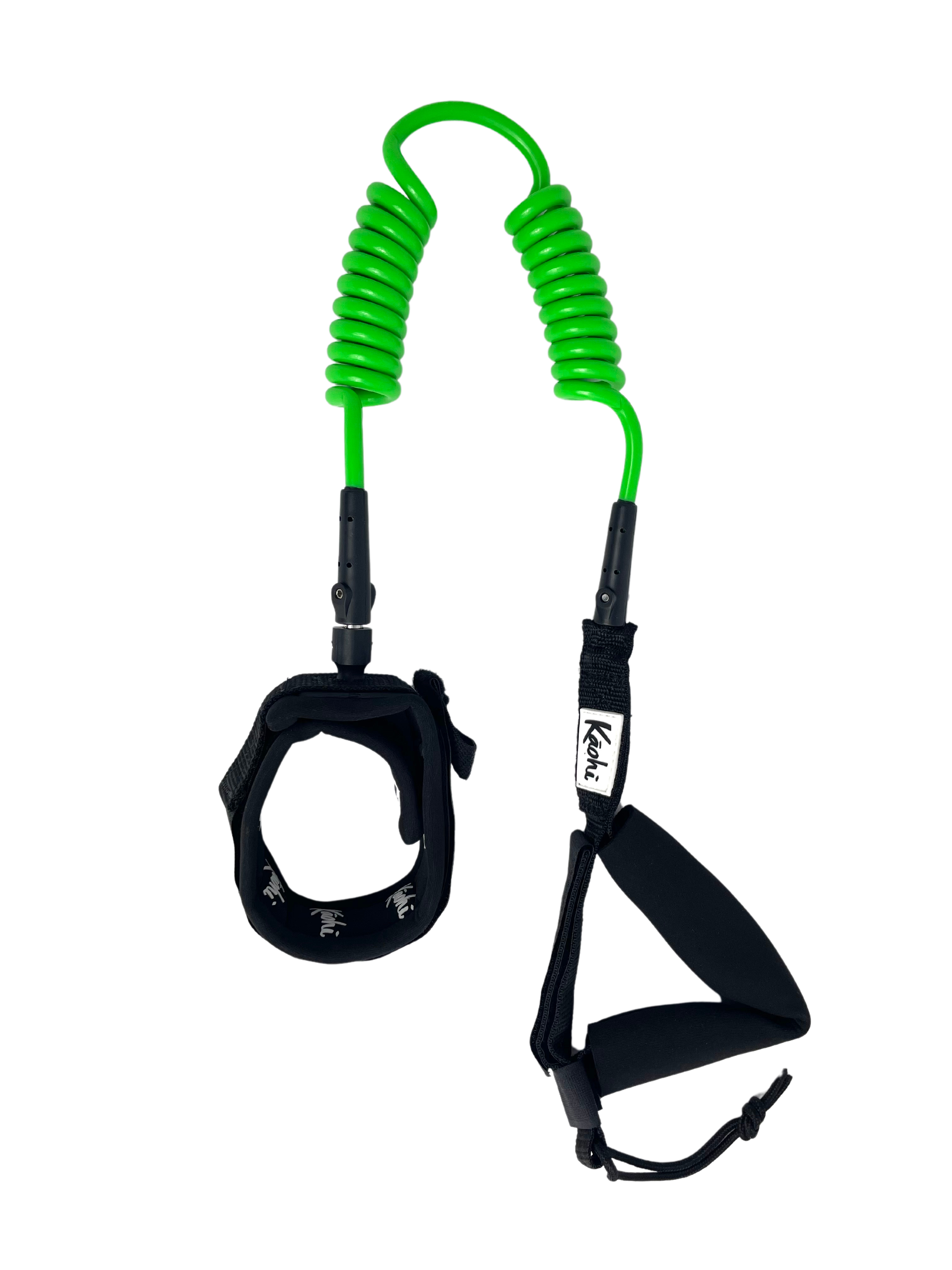 sup wing wing foil leash double coil prone ankle calf cuff surfing hydro foil downwind Green