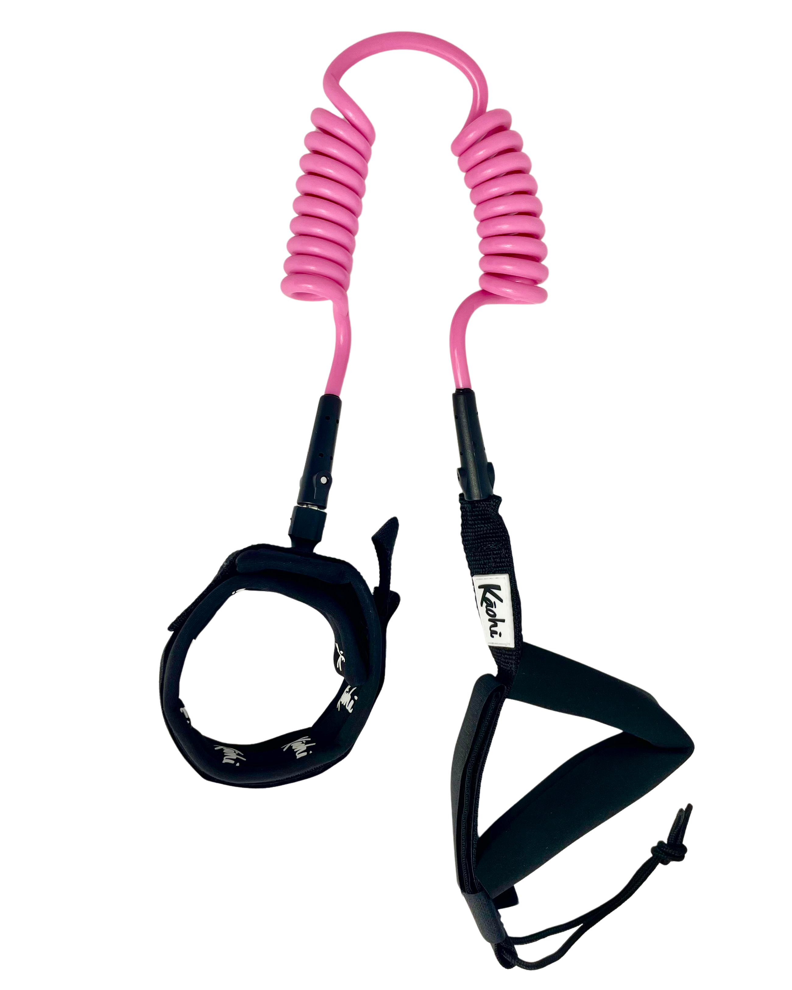 sup wing wing foil leash double coil prone ankle calf cuff surfing hydro foil downwind Pink