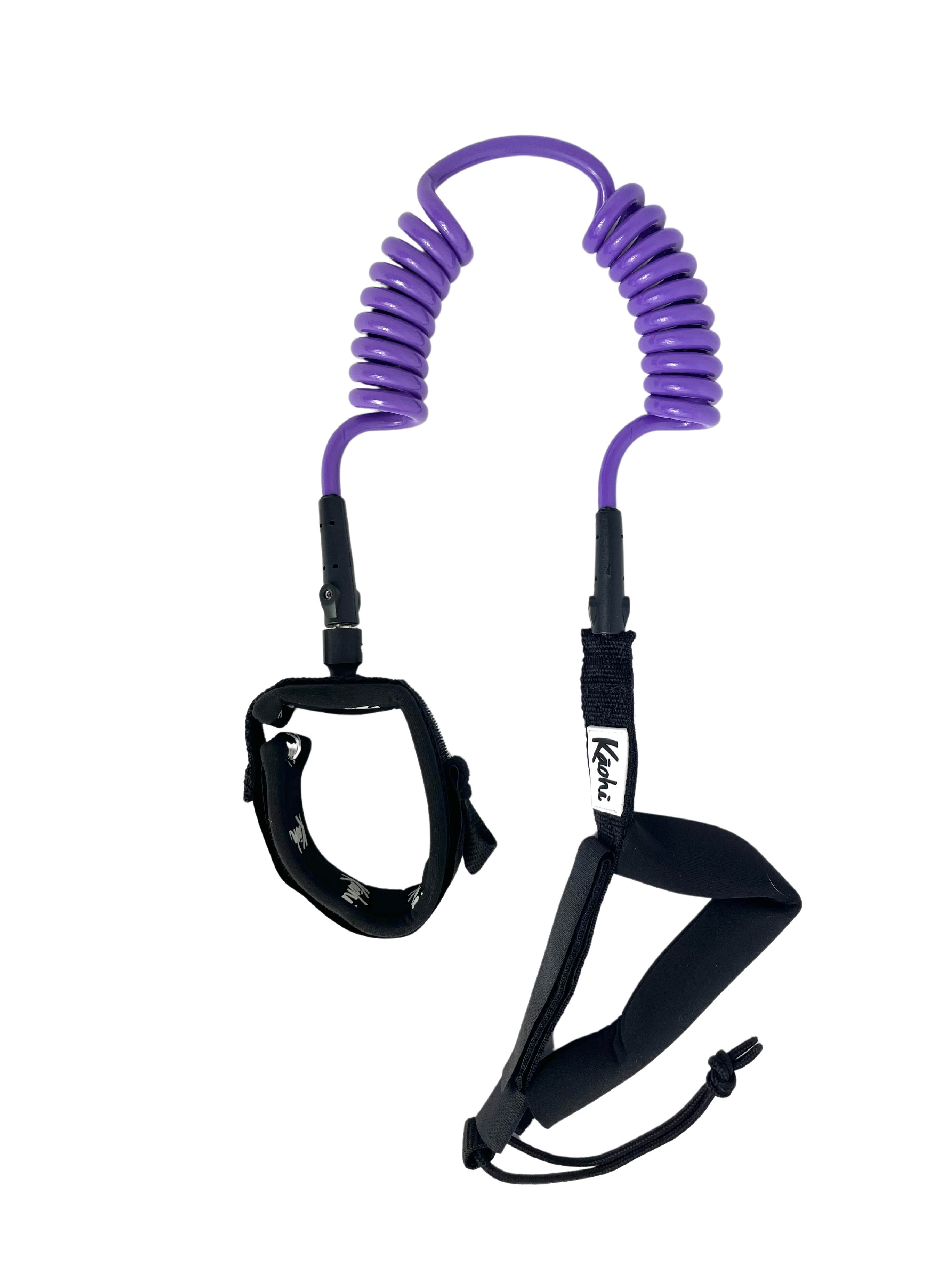 sup wing wing foil leash double coil prone ankle calf cuff surfing hydro foil downwind Purple